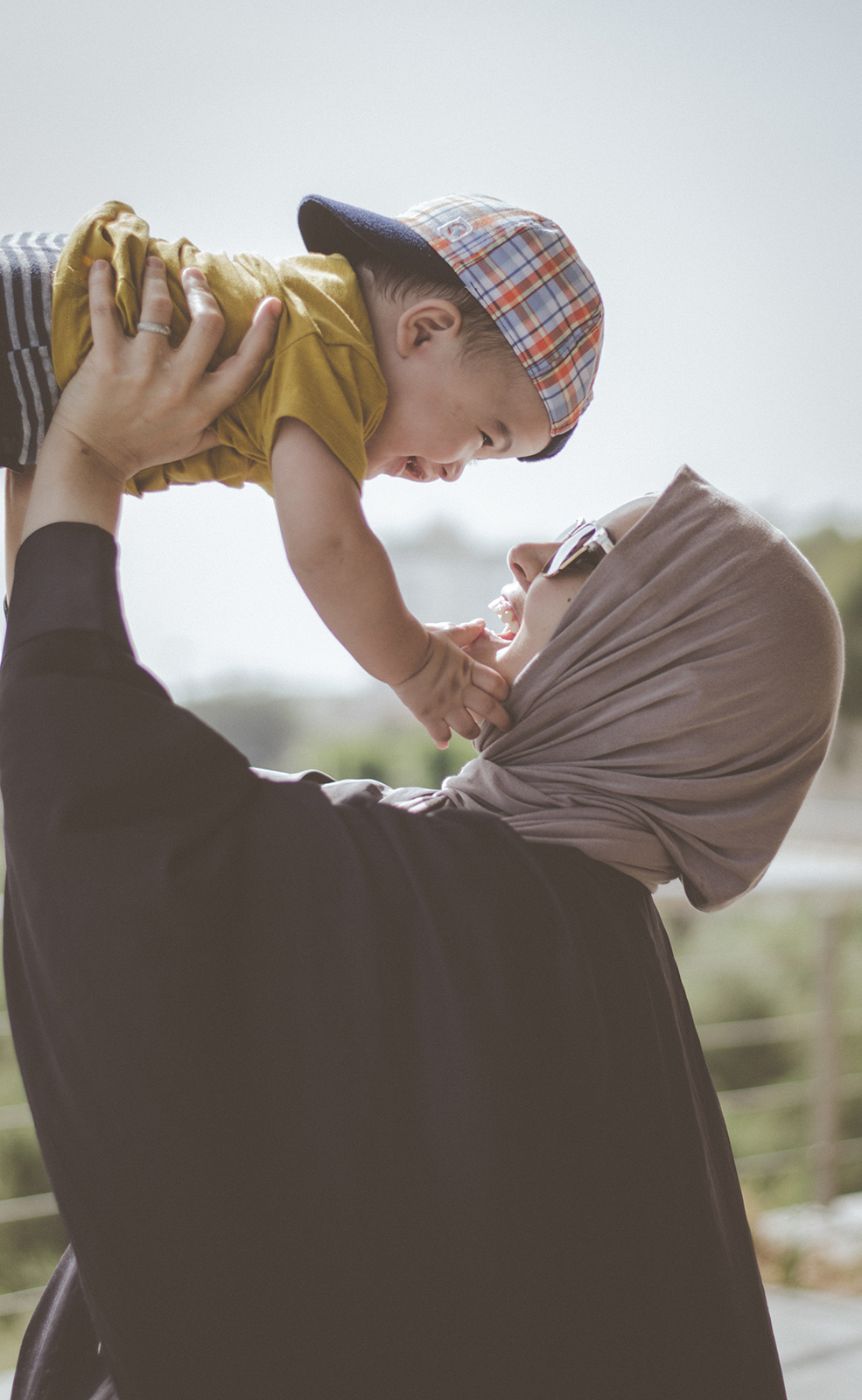 Mom in hijab with baby